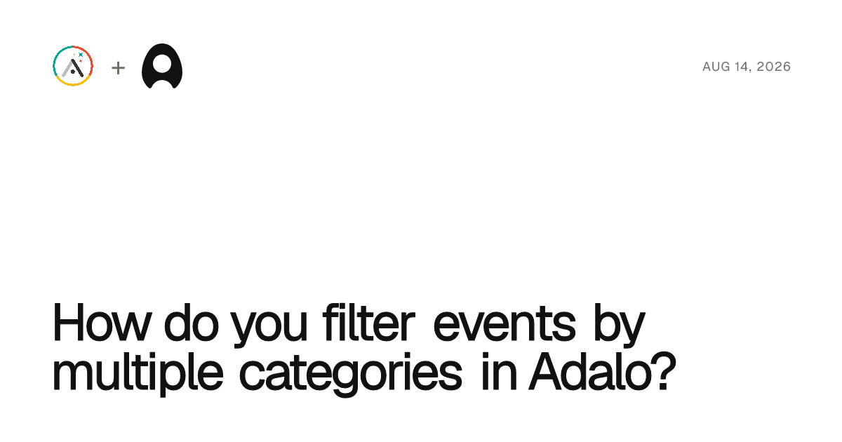 How do you filter events by multiple categories in Adalo? cover artwork