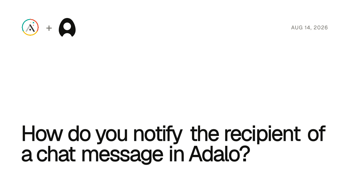 How do you notify the recipient of a chat message in Adalo? cover artwork
