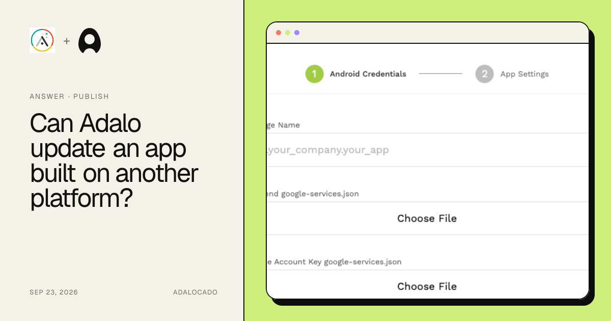 Can Adalo update an app built on another platform? cover artwork